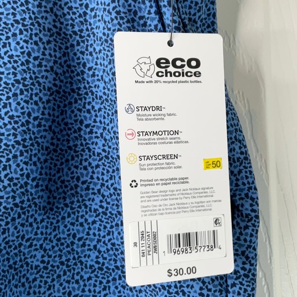 Jack Nicklaus - Golf Shorts Mens 30 Blue 9” Inseam Geometric Leopard Print - Picture 6 of 8